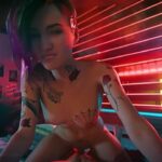 Cyberpunk 3d porn - Judy rides V till massive creampie
