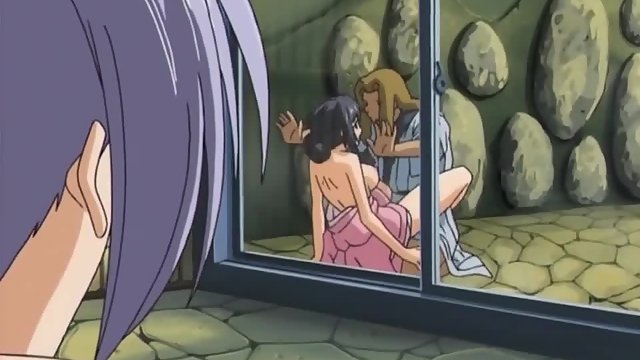 Secret Hot Spring - Anime virgin is banging outdoors while pervs watch