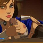 Elizabeth from bioshock sits on a cock and rubs her boobs