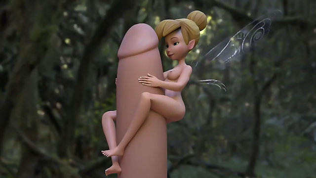 Tiny Tinker Bell fucks a Monster Cock in the woods