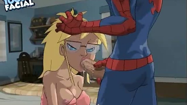 Spiderman comes in the window and in Gwen Stacy's pussy