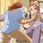 Dirty anime nurse with huge tits give virgin patient a boobjob