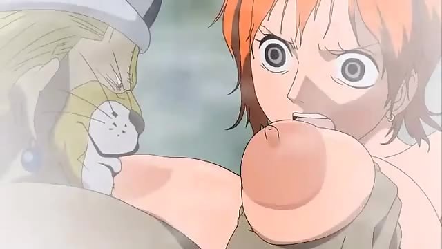 Anime Cheetah man sneaks up and fucks One Piece Nami in the shower