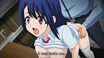 Peeping Girl 2 - Busty anime schoolgirl gets fucked by security guard while friend watches