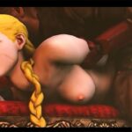 Street Fighter Cammy gets her ass fucked rough on the couch
