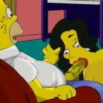 Homer Simpson gives a blowjob and gives a hot facial on a toon slut