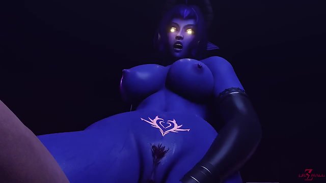 Satanic ritual summons busty female demon for dirty rough sex