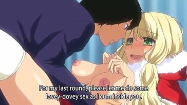 Cute blonde teen gives her virgin anime pussy as a christmas present