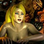 Samus gets her pussy destroyed by a giant demon cock