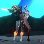 Female alien gets fucked hard by futanari sci-fi explorer in exoskeleton