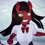 Meru the Succubus 5 - Demon schoolgirl battles priestblood teacher in final showdown