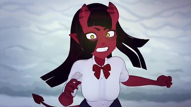 Meru the Succubus 5 - Demon schoolgirl battles priestblood teacher in final showdown