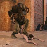 Petite hentai teen gets her faced fucked by fallout monster