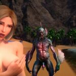It came from the Sea - Deep Ones attack hot blonde in 3d monster porn threesome