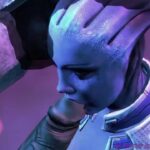 Monster from Mass Effect with a big dick face fucks a hottie while her friends watch