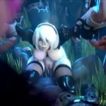 2B from nier automata gets gangbanged after warrior battle