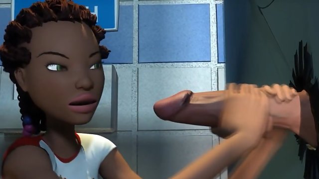 Glory Hole in School Bathroom by ebony cheerleader - 3D Uncensored Animation