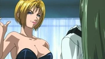 Alluring anime blonde gives the guy an unforgettable ride