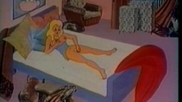 Hypnotic cartoon blonde fantasizes about cocks