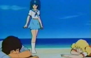 Hentai threesome on the beach of the lonely island