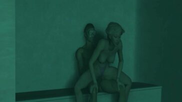 Cowgirl riding in the underwater club - 3D porn movie