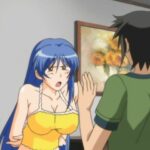 Pretty blue-haired anime babe wants to have sex