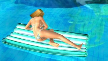 Blonde with big boobs and her relaxing day - 3D video