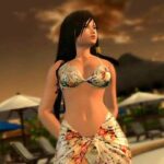 A day with the gorgeous black-haired babe - 3D video