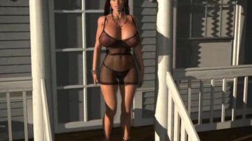 Curvy Kelly visits the beach house - 3D porn video