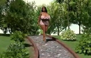 3D chocolate senorita showing her humongous curves