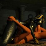 Egyptian queen getting bonked in the tomb - 3D video