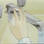 Naked anime girl fantasizes while taking a shower
