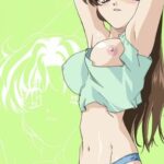 Cutest anime brunette ever reveals her perfect boobs
