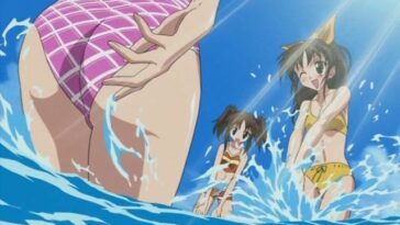 Anime babes with big boobs taking a bath together