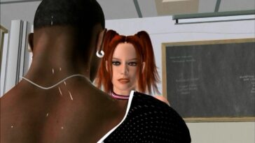 Redhead banged by the black guy in the classroom - 3D porn