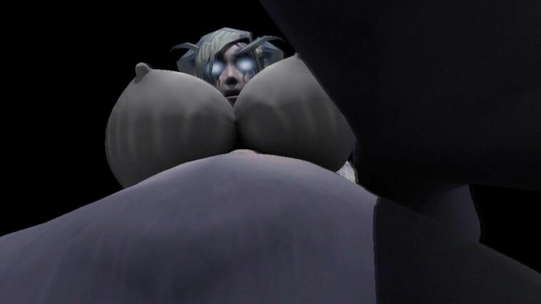 Night Elf shemale and her massive cock - 3D porn
