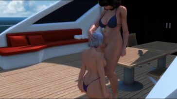 Thick 3D dickgirls having sex on a luxurious yacht