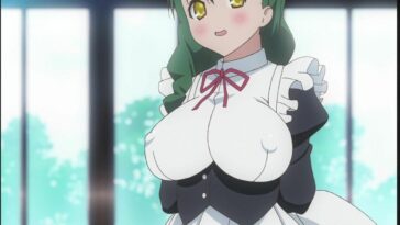 Sexy butler babes from a hentai revealing their tits