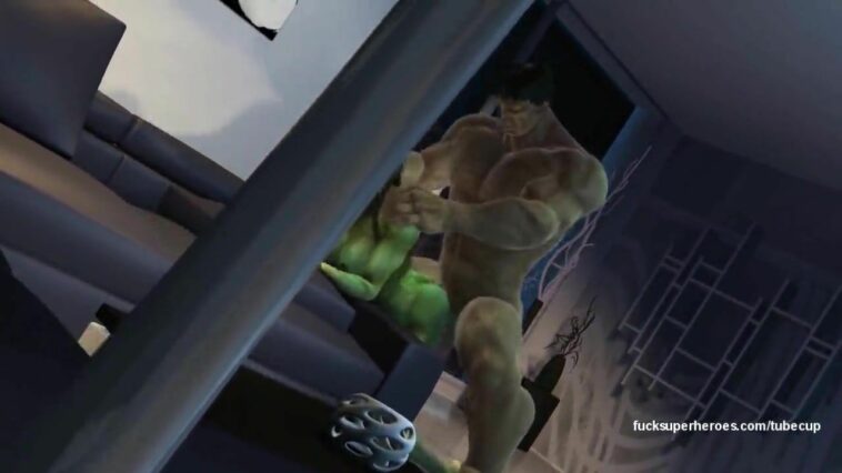 Horny Hulk bangs his woman in a hardcore way - 3D porn