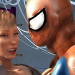 Horny 3D Spiderman uses his web to bang a hot senorita