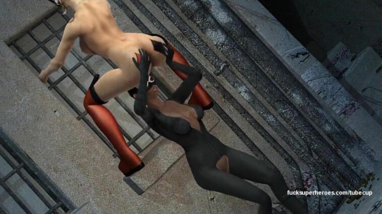 Catwoman has lesbian sex with Harley Quinn - 3D porn