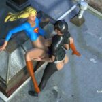 Strapon action with Catwoman and Supergirl - 3D porn