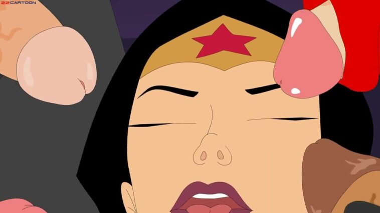 Hung superheroes banging Wonderwoman - cartoon porn