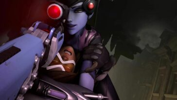 Widowmaker casually fucking Tracer's pussy with her futa cock