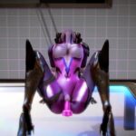 Widowmaker gets her juicy pussy fucked by a big, big toy