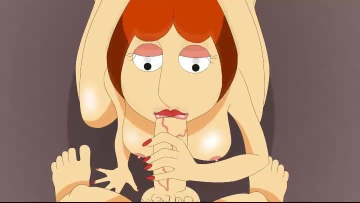 POV cartoon porn with Lois from Family Guy, deepthroat blowjob