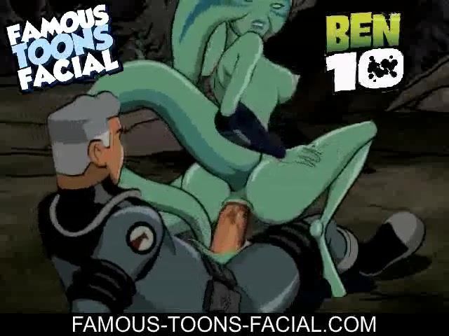 Ben 10 toon porn featuring a green alien chick and some old dude