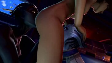 Domineering futa and two submissive Mass Effect sluts (toon XXX)