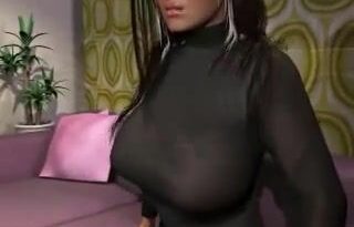 Busty dark-haired beauty can make her tits bigger with this remote