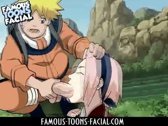 Naruto toon spoof with a pink-haired teen and her tight a-hole